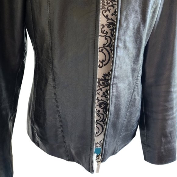 Boutique of Leathers Classic Leather Jacket Black Round Collar - Picture 5 of 13